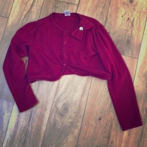 Deep red girls cardigan size 7/8